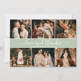 モダンエレガントタイポグラフィ6フォトコラージュ サンキューカード