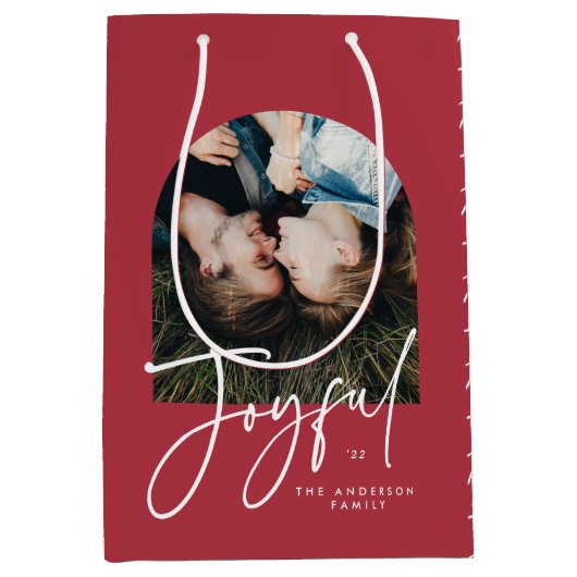 モダンエレガントタイポグラフィ ミディアムペーパーバッグ (正面)