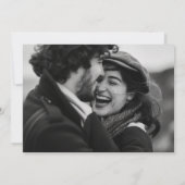 モダンエレガントタイポグラフィ | 4写真日付の保存 招待状 (裏面)