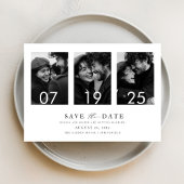 モダンエレガントタイポグラフィ | 4写真日付の保存 招待状