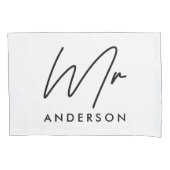 モダンエレガントタイポグラフィmrギフトピローピー 枕カバー (正面左)