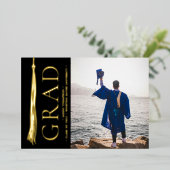 モダンエレガントタッセルパーティーカスタム 箔シーズンカード (立ち正面)