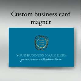 モダンエレガントターコイズカスタムロゴ マグネット名刺
