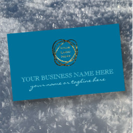 モダンエレガントターコイズカスタムロゴ 名刺