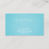 モダンエレガントターコイズティール（緑がかった色）美しいセラピスト 名刺 (裏面)