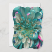 モダンエレガントターコイズピンクフローラ結婚ズ 招待状 (裏面)