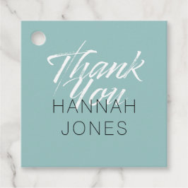 モダンエレガントターコイズミントグリーンの花嫁シャワー フェイバータグ