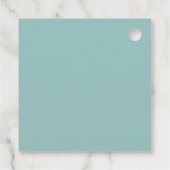 モダンエレガントターコイズミントグリーンの花嫁シャワー フェイバータグ (裏面)