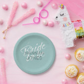 モダンエレガントターコイズミントグリーンの花嫁シャワー ペーパープレート (パーティー)