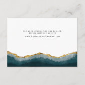 モダンエレガントターコイズ金ゴールド結婚アゲート エンクロージャーカード (裏面)