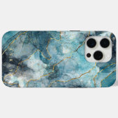 モダンエレガントターコイズ金ゴールド Case-Mate iPhoneケース (裏面 (横))