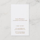 モダンエレガントターコイズ青フェイク金ゴールドストライプの 名刺 (裏面)