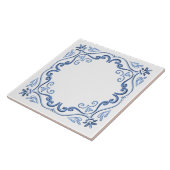 モダンエレガントダスティブルーとホワイト タイル (側面)