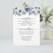 モダンエレガントダスティブルーフローラ結婚ズ エンクロージャーカード (スタンド正面)