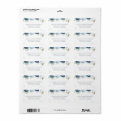 モダンエレガントダスティブルーフローラ結婚ズ ラベル (フルシート)