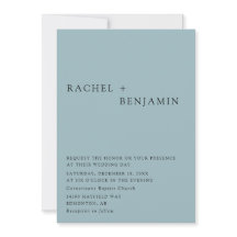 モダンエレガントダスティブルー結婚の両面QRコード