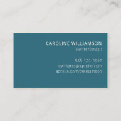 モダンエレガントティール（緑がかった色）ブルークリエイティブプロフェッショナル 名刺 (裏面)