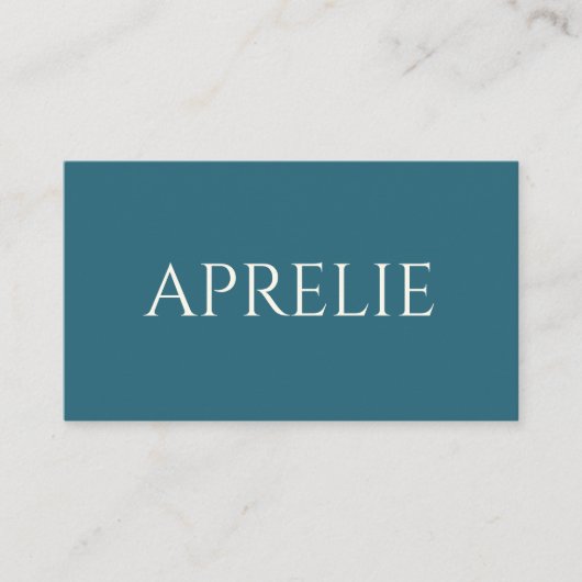 モダンエレガントティール（緑がかった色）ブルークリエイティブプロフェッショナル 名刺 (正面)