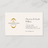 モダンエレガントティール（緑がかった色）及び金ゴールドサンキューカード 名刺 (裏面)