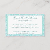 モダンエレガントティール(緑がかった色) 名刺 (裏面)