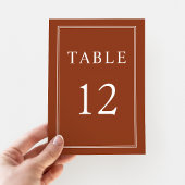 モダンエレガントテラコタ結婚ス テーブルナンバー