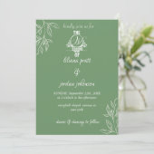 モダンエレガントテラコッタはオレンジ結婚を燃やし 招待状 (スタンド正面)