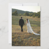 モダンエレガントテラコッタはオレンジ結婚を燃やし 招待状 (裏面)