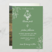 モダンエレガントテラコッタはオレンジ結婚を燃やし 招待状 (正面/裏面)