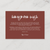 モダンエレガントテラコッタハネムーンウィッシュ エンクロージャーカード (正面)