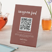 モダンエレガントテラコッタハネムーン基金QRコード 台座サイン (インサイチュ)