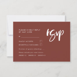 モダンエレガントテラコッタRSVPと食事の選択 出欠カード