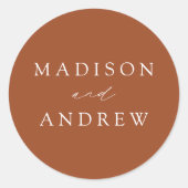 モダンエレガントテラパーソナライズされた結婚コタ ラウンドシール (正面)