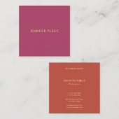 モダンエレガントテンプレートシンプルプロフェッショナル スクエア名刺 (正面/裏面)