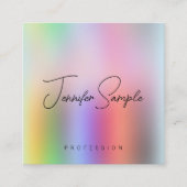 モダンエレガントテンプレートパーソナライズされたタイポグラフィ スクエア名刺 (正面)