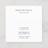 モダンエレガントテンプレートパーソナライズされたタイポグラフィ スクエア名刺 (裏面)