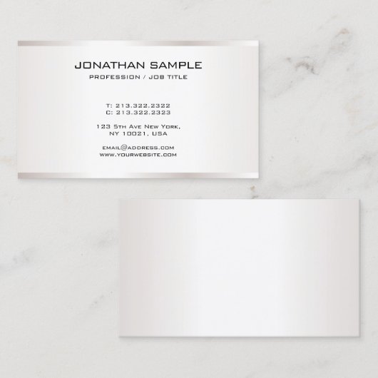 モダンエレガントテンプレートフェイクプロフェッショナル 名刺 (正面/裏面)