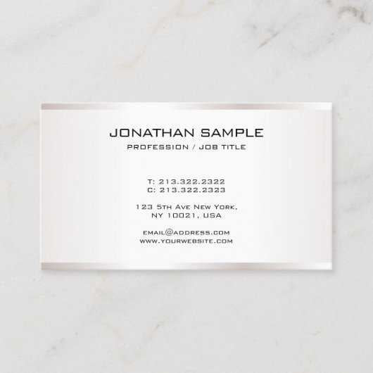 モダンエレガントテンプレートフェイクプロフェッショナル 名刺 (正面)