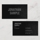 モダンエレガントテンプレートブラックのレザールック 名刺 (正面/裏面)