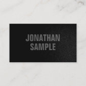 モダンエレガントテンプレートブラックのレザールック 名刺 (正面)
