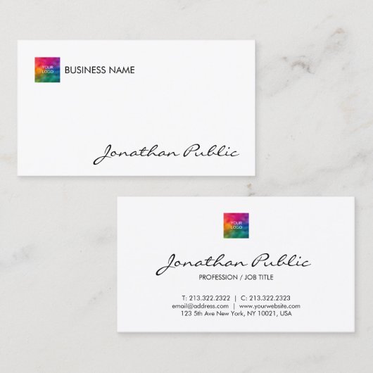 モダンエレガントテンプレート会社ロゴ 名刺 (正面/裏面)