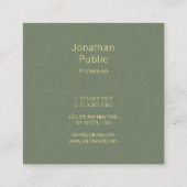 モダンエレガントテンプレート手書きスクリプト名 スクエア名刺 (裏面)