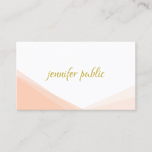 モダンエレガントテンプレート手書き金ゴールドスクリプト 名刺 (正面)