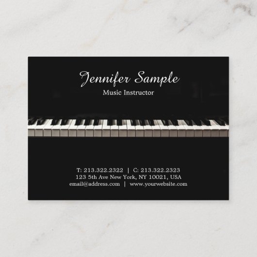 モダンエレガントテンプレート音楽先生インストラクター 名刺 (裏面)