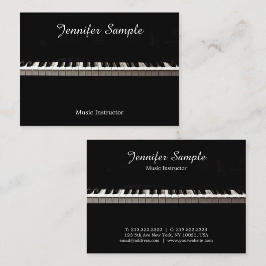 モダンエレガントテンプレート音楽先生インストラクター 名刺 (正面/裏面)