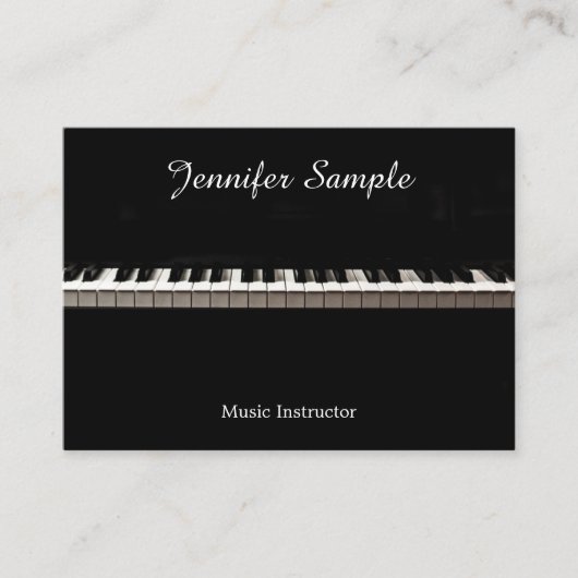 モダンエレガントテンプレート音楽先生インストラクター 名刺 (正面)