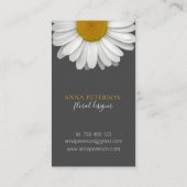 モダンエレガントデイジーフラワーオンイエローブラック 名刺 (裏面)