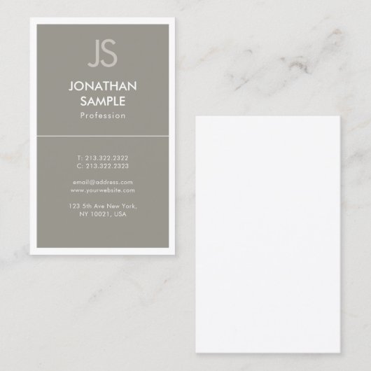 モダンエレガントデザインお洒落トレンディープレーンラグジュアリ 名刺 (正面/裏面)