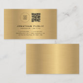 モダンエレガントデザインカスタム文字金ゴールド 名刺 (正面/裏面)
