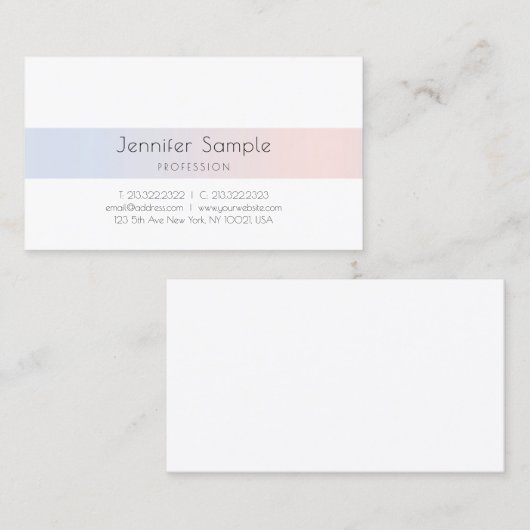 モダンエレガントデザインプロフェッショナルシンプルプレーン 名刺 (正面/裏面)