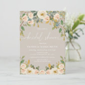 モダンエレガントトゥーペピーチフローラブライダルシャワー 招待状 (スタンド正面)